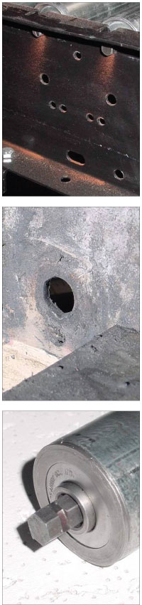 Pictures of hex shaft wear from metal to metal contact